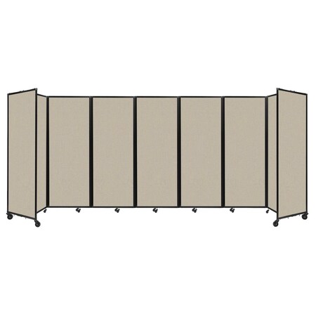 Versare Room Divider 360 Folding Portable Partition 19'6" x 7'6" Sand Fabric 1190718